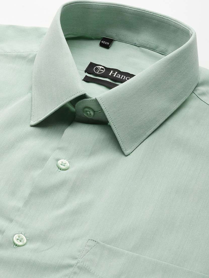 men solid collared short sleeve regular fit shirt - 22039269 -  Standard Image - 3