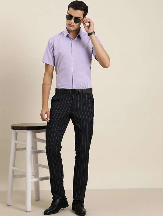 men solid collared short sleeve regular fit shirt - 22039271 -  Standard Image - 3