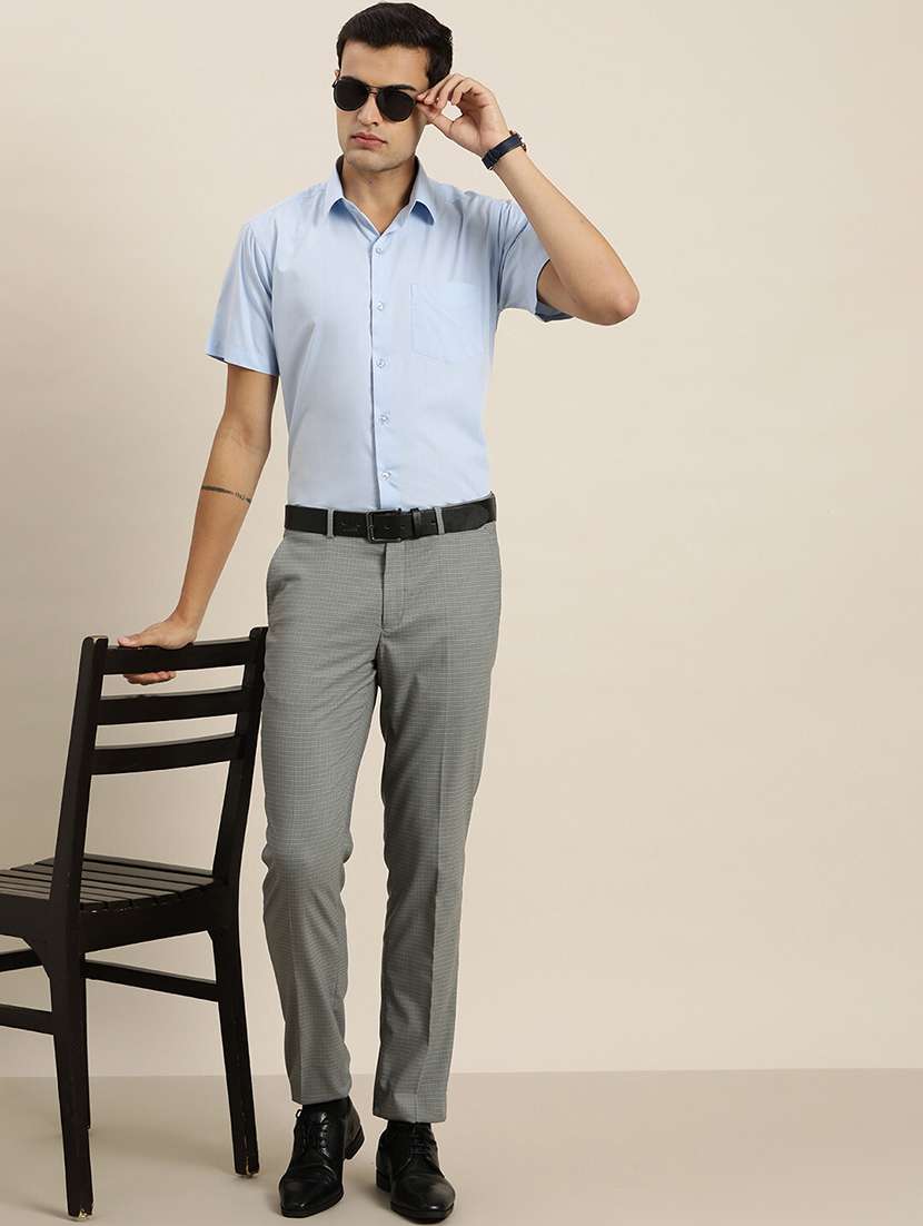 men solid collared short sleeve regular fit shirt - 22039272 -  Standard Image - 3