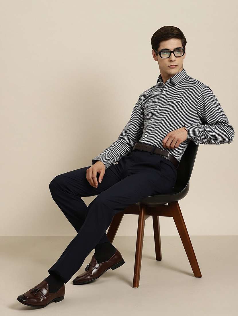 men checkered collared long sleeve shirt - 22039275 -  Standard Image - 3