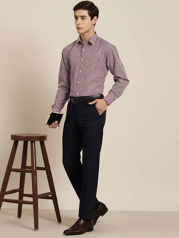 men checkered collared long sleeve shirt - 22039277 -  Standard Image - 3