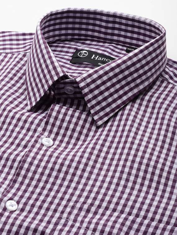 men checkered collared long sleeve shirt - 22039278 -  Standard Image - 3