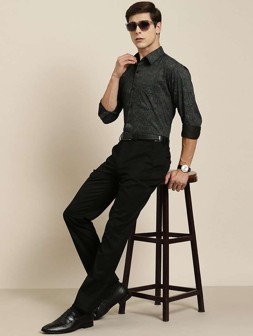 men printed collared long sleeve regular fit shirt - 22039280 -  Standard Image - 3