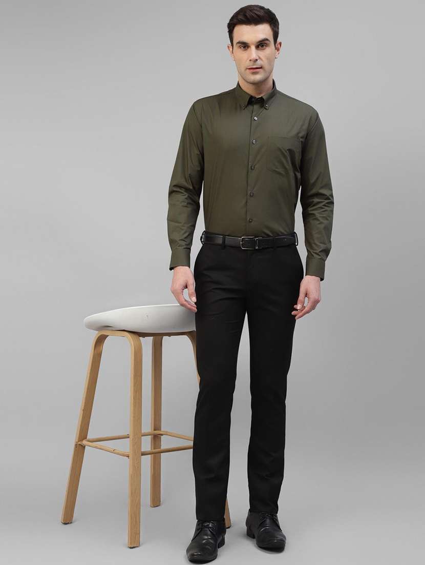 men solid collared long sleeve shirt - 22039283 -  Standard Image - 3