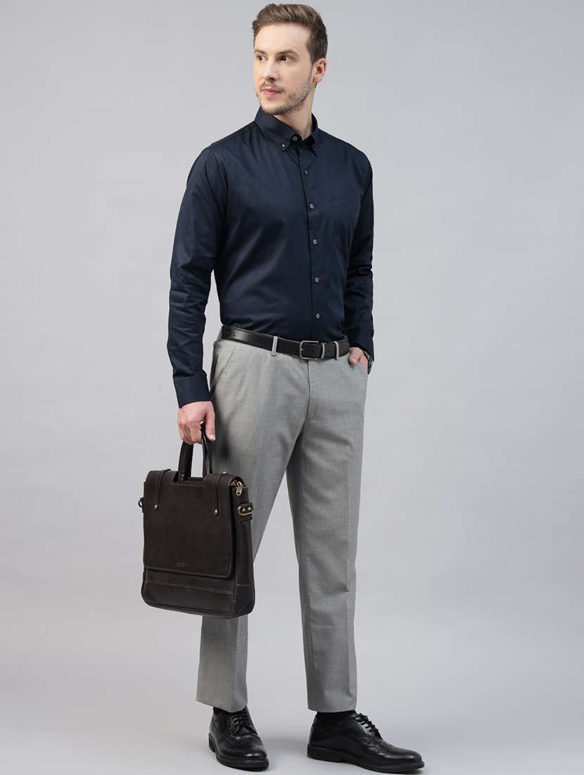 men solid collared long sleeve regular fit shirt - 22039306 -  Standard Image - 3