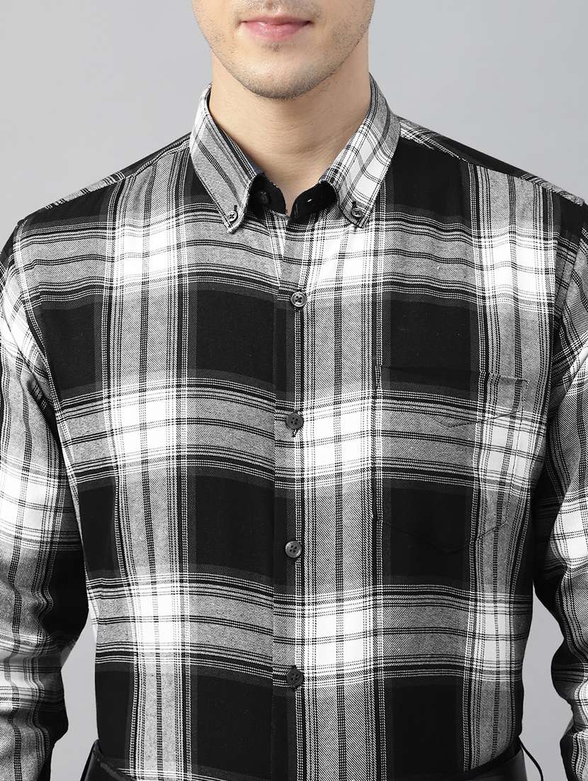 men checkered collared long sleeve shirt - 22039308 -  Standard Image - 3