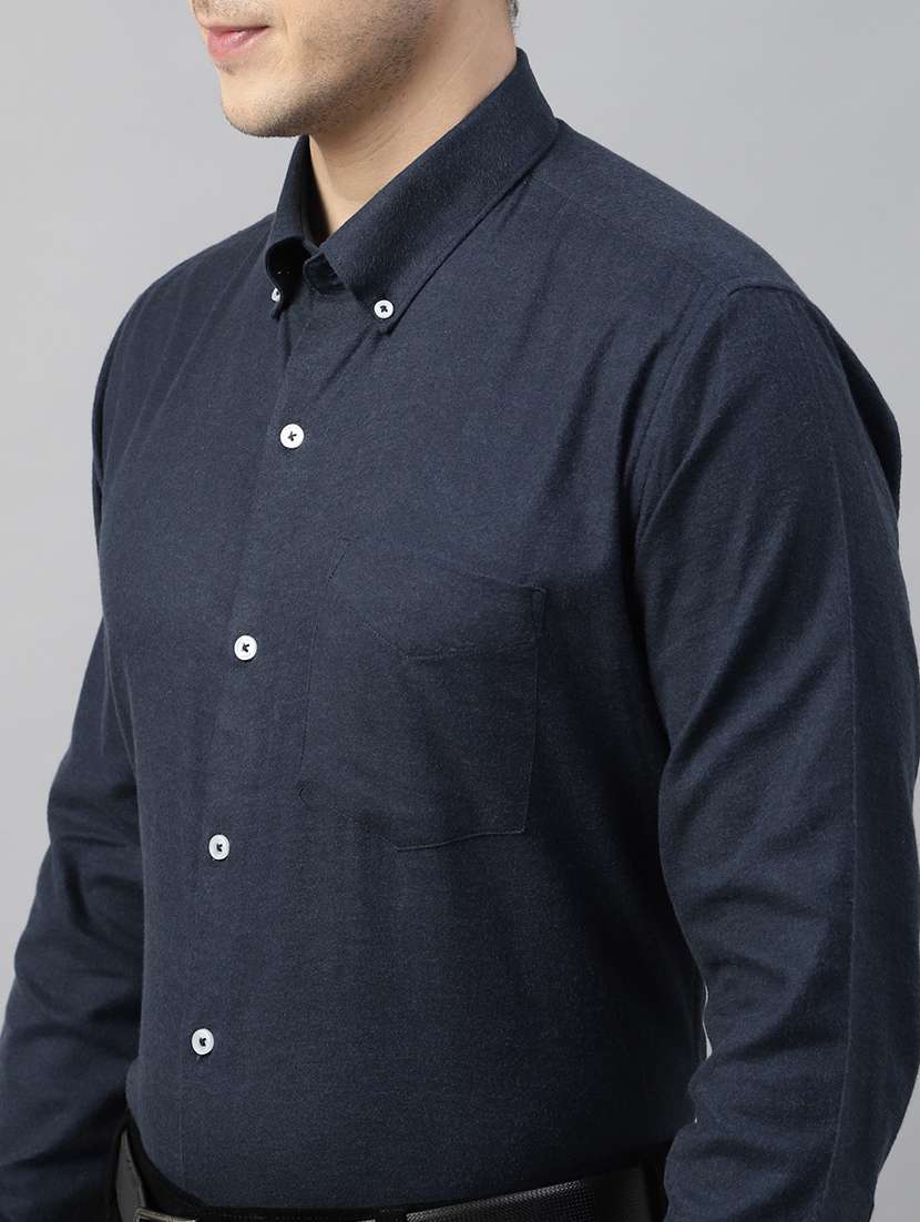 men solid collared long sleeve regular fit shirt - 22039309 -  Standard Image - 3