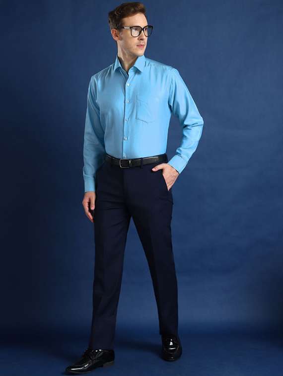 men solid collared long sleeve shirt - 22039311 -  Standard Image - 3