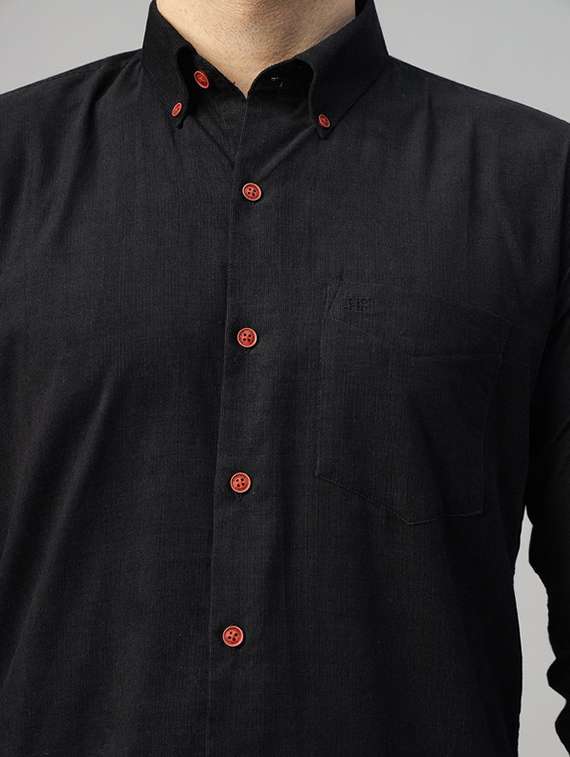 men solid collared long sleeve regular fit shirt - 22039312 -  Standard Image - 3