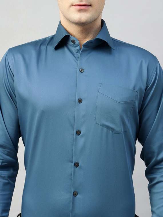 men solid collared long sleeve shirt - 22039314 -  Standard Image - 3
