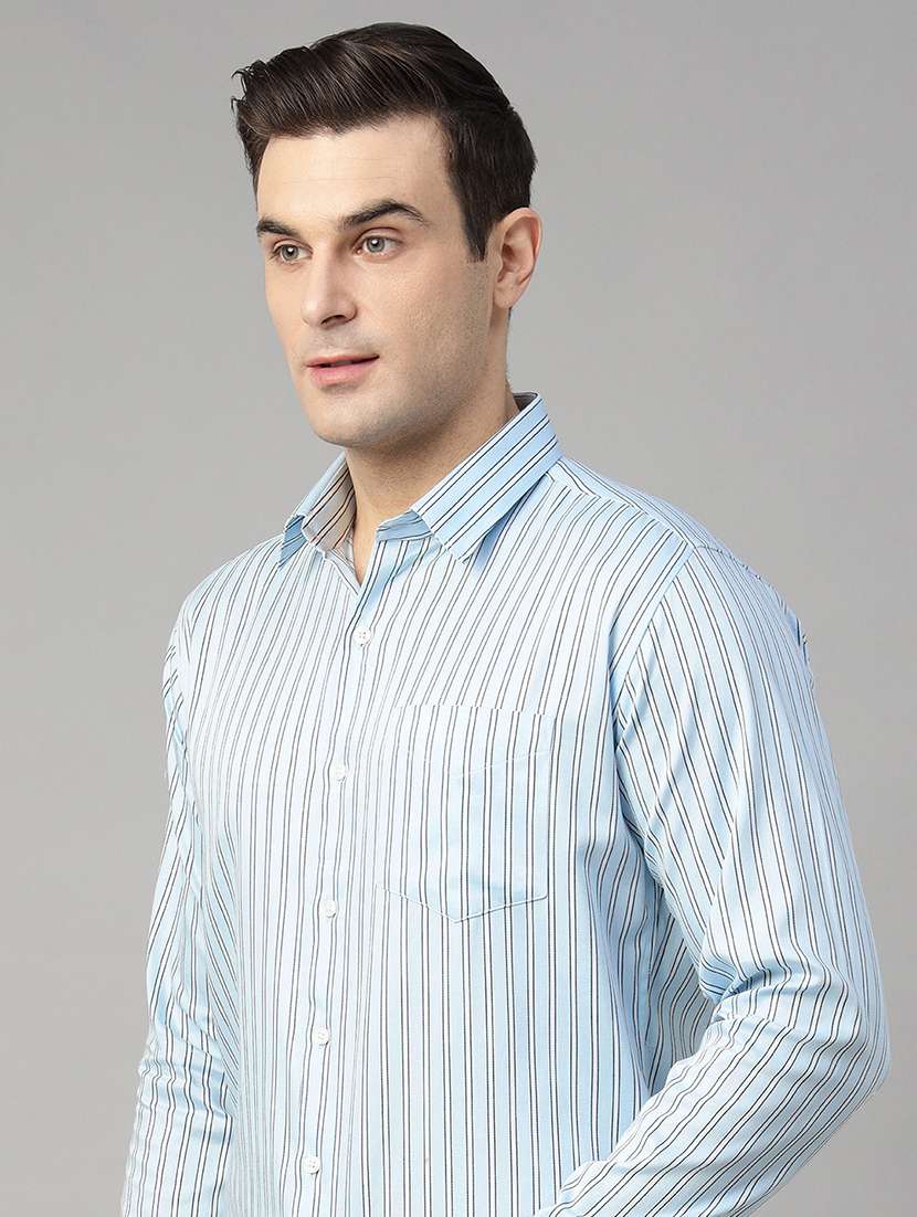 men striped collared long sleeve shirt - 22039317 - Standard Image - 3