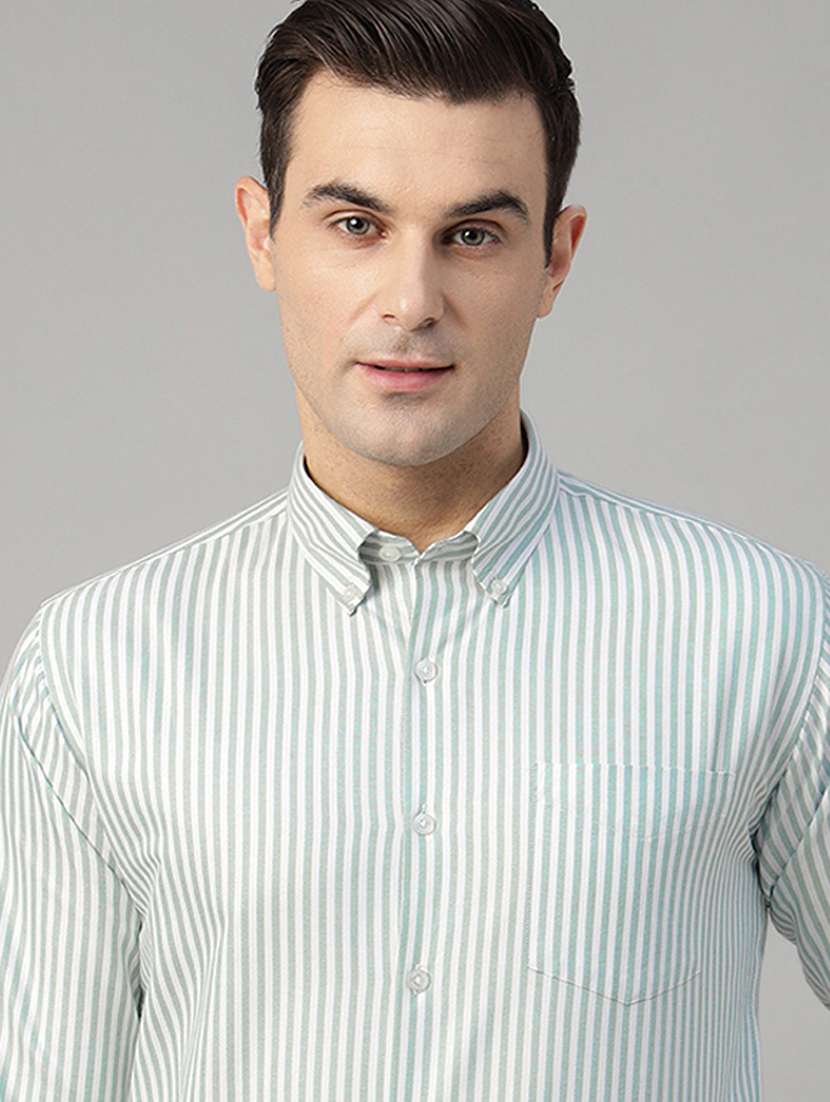 men striped collared long sleeve shirt - 22039320 -  Standard Image - 3