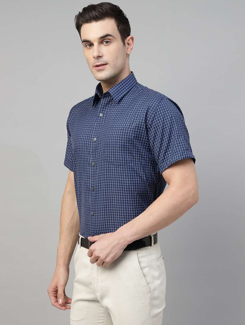 men checkered collared short sleeve shirt - 22039340 -  Standard Image - 3