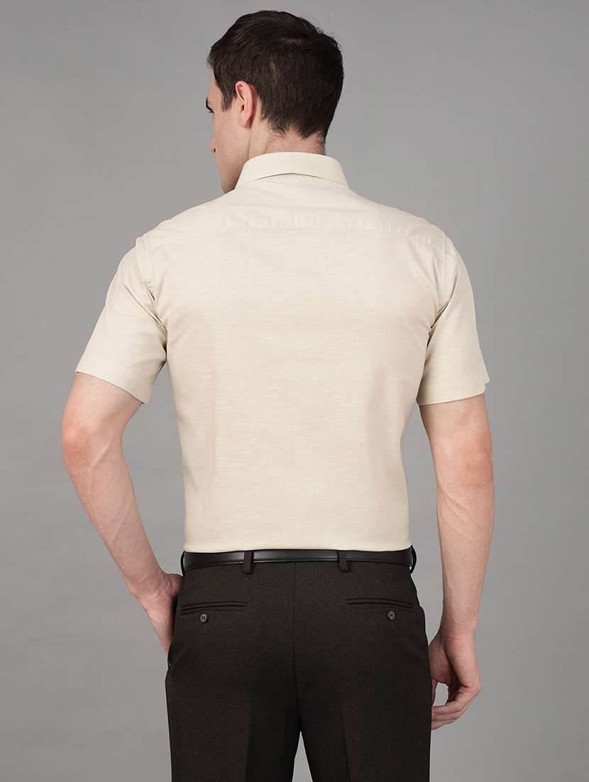 men solid collared short sleeve shirt - 22039342 -  Standard Image - 3