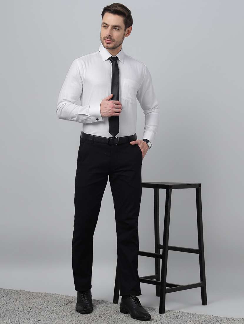 men solid collared long sleeve shirt - 22039343 -  Standard Image - 3