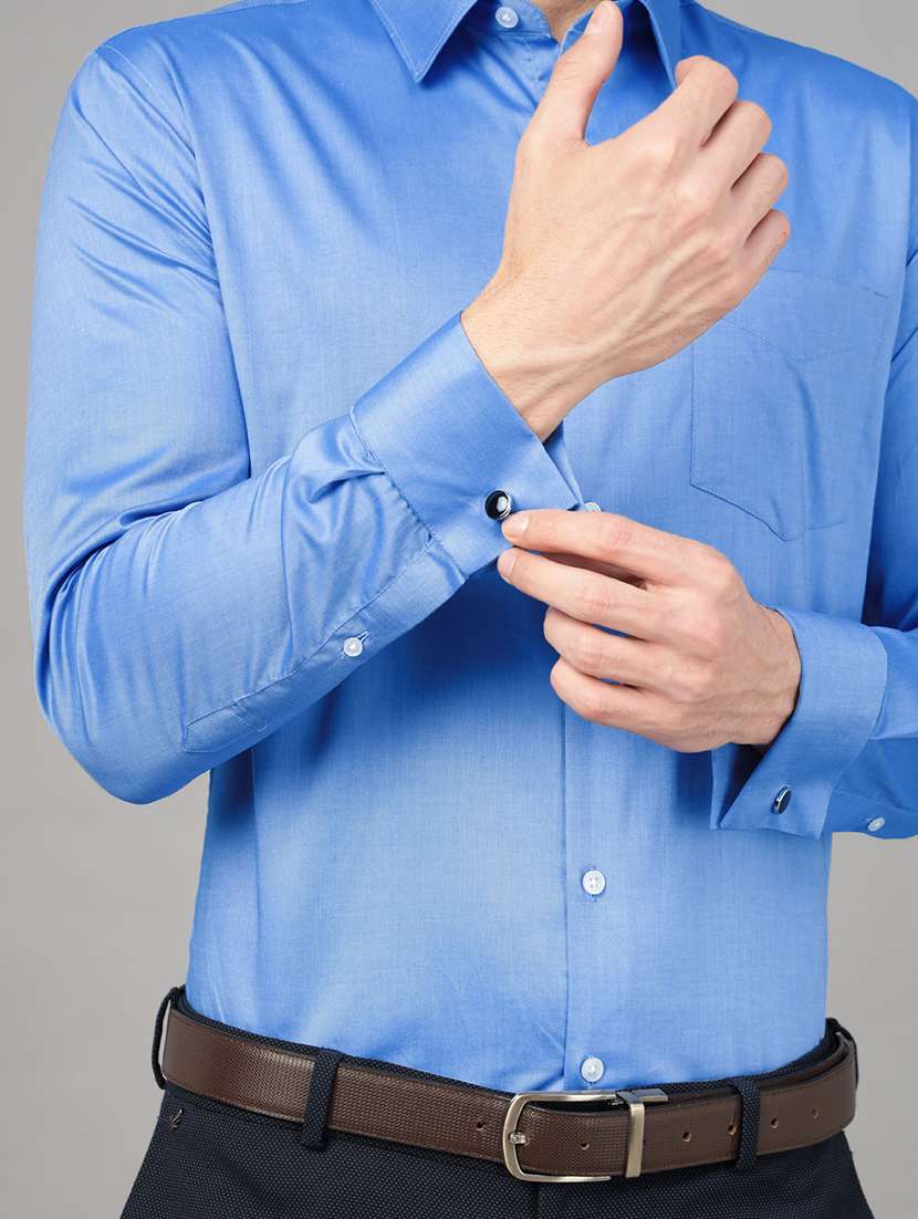 men solid collared long sleeve shirt - 22039344 -  Standard Image - 3