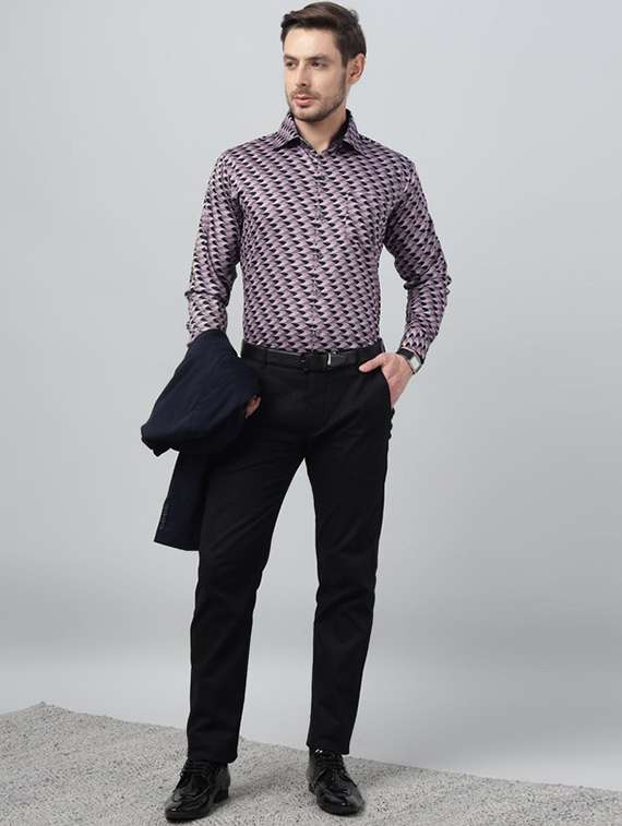 men printed collared long sleeve shirt - 22039345 -  Standard Image - 3