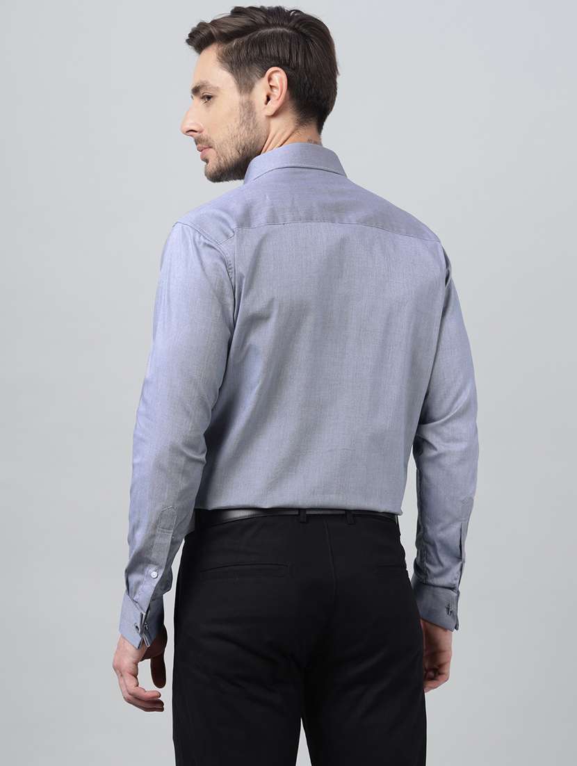 men solid collared long sleeve shirt - 22039347 -  Standard Image - 3