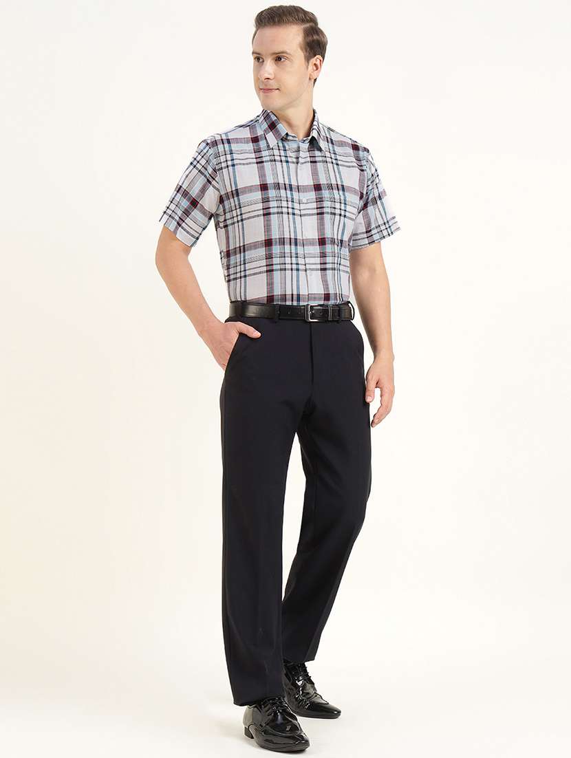 men checkered collared short sleeve regular fit shirt - 22039349 -  Standard Image - 3