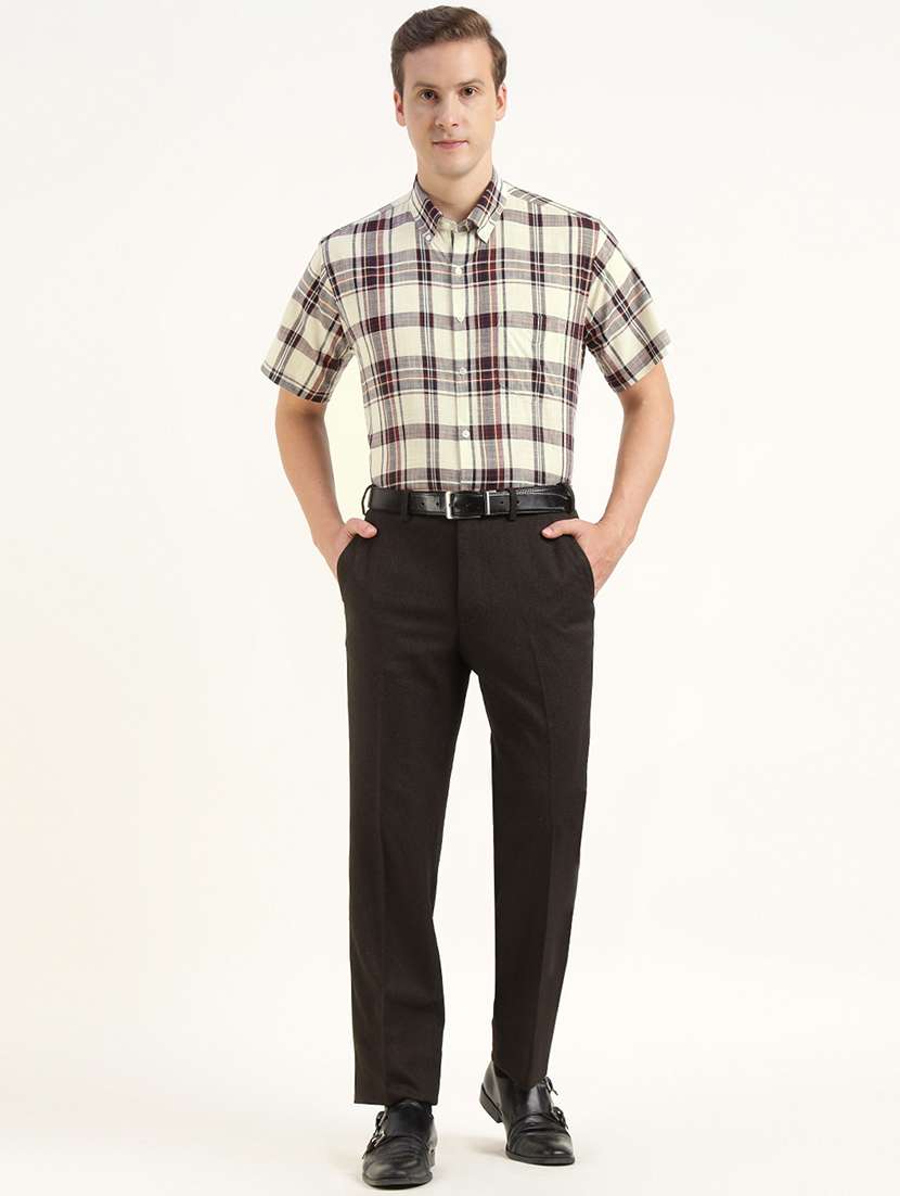 men checkered collared short sleeve regular fit shirt - 22039350 -  Standard Image - 3