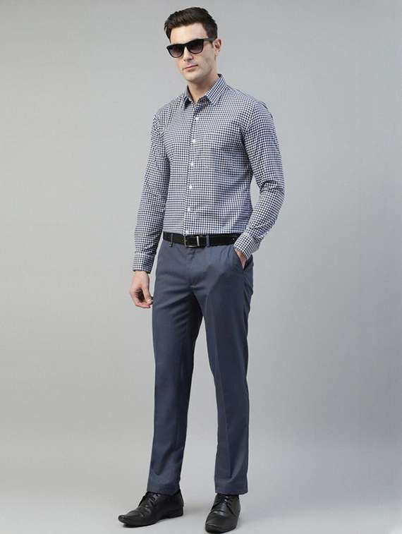 men checkered collared long sleeve regular fit shirt - 22039355 -  Standard Image - 3