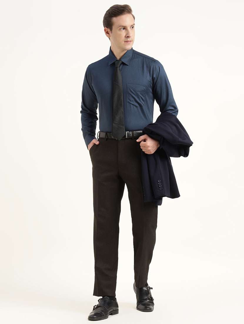 men solid collared long sleeve shirt - 22039357 -  Standard Image - 3