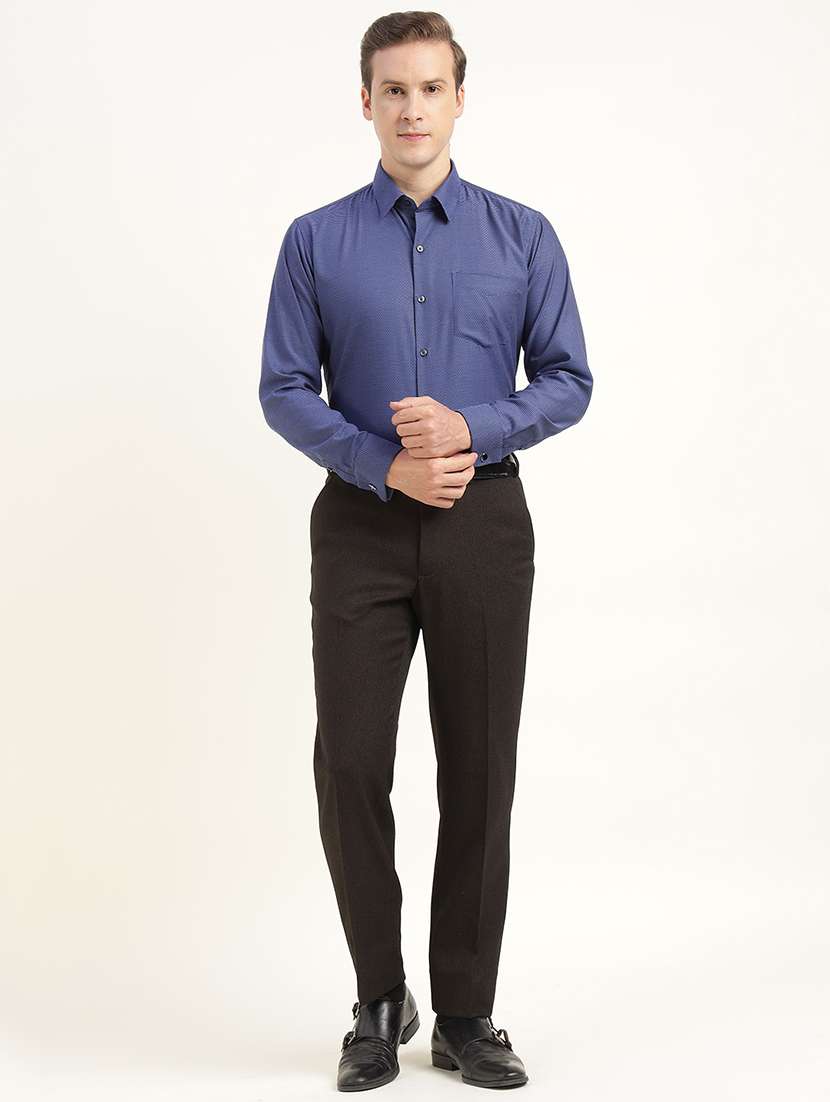 men solid collared long sleeve shirt - 22039360 -  Standard Image - 3