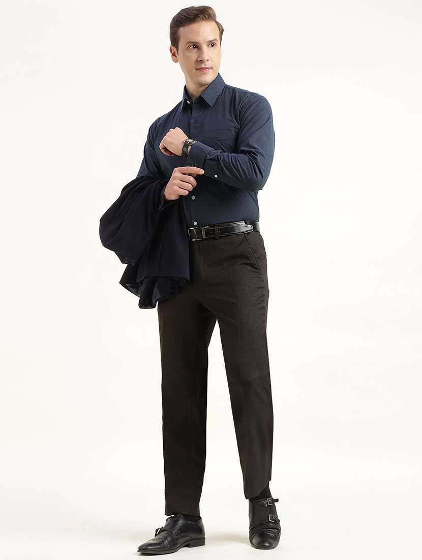 men solid collared long sleeve shirt - 22039361 -  Standard Image - 3