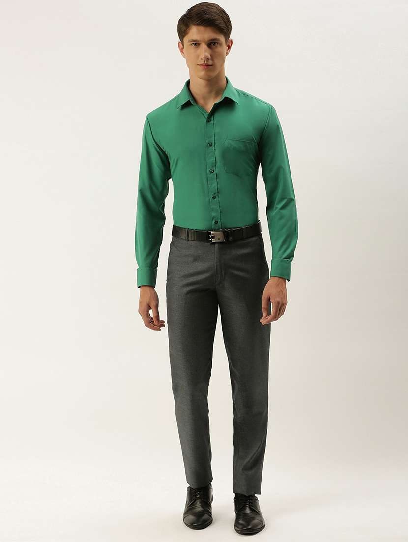 men solid collared long sleeve shirt - 22039367 -  Standard Image - 3