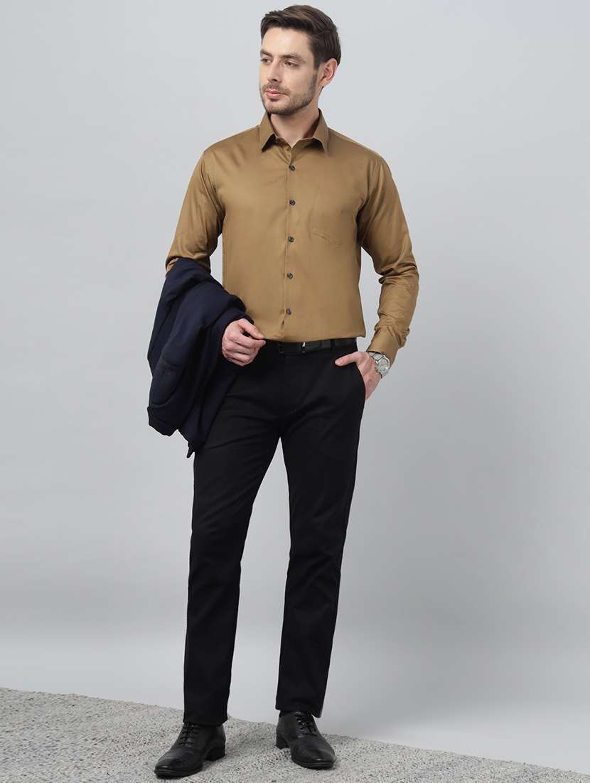 men solid collared long sleeve shirt - 22039373 -  Standard Image - 3