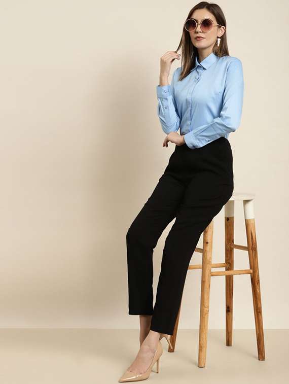 men solid collared long sleeve regular fit shirt - 22039375 - Standard Image - 3