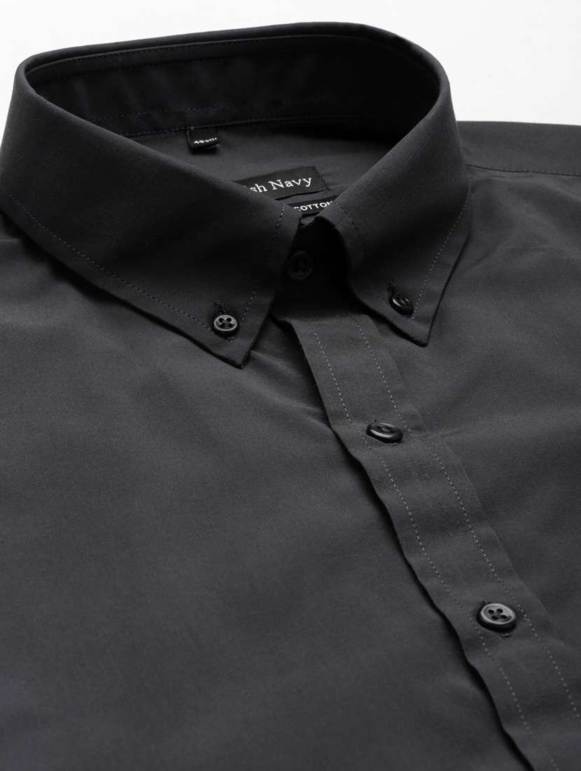 men solid collared long sleeve shirt - 22039382 -  Standard Image - 3