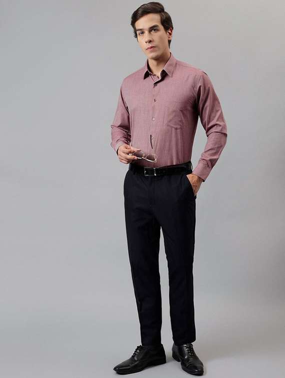 men solid collared long sleeve shirt - 22039400 -  Standard Image - 3