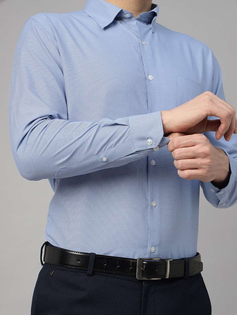 men solid collared long sleeve shirt - 22039422 -  Standard Image - 3