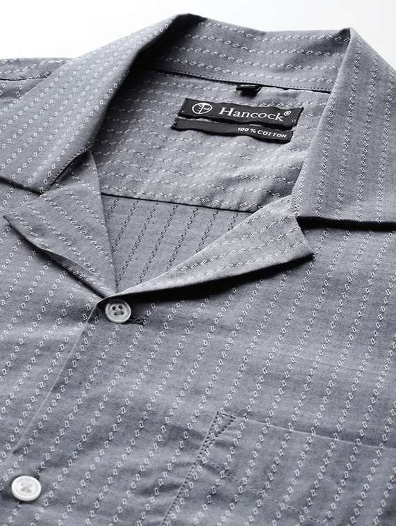 men striped collared long sleeve shirt - 22039431 - Standard Image - 3
