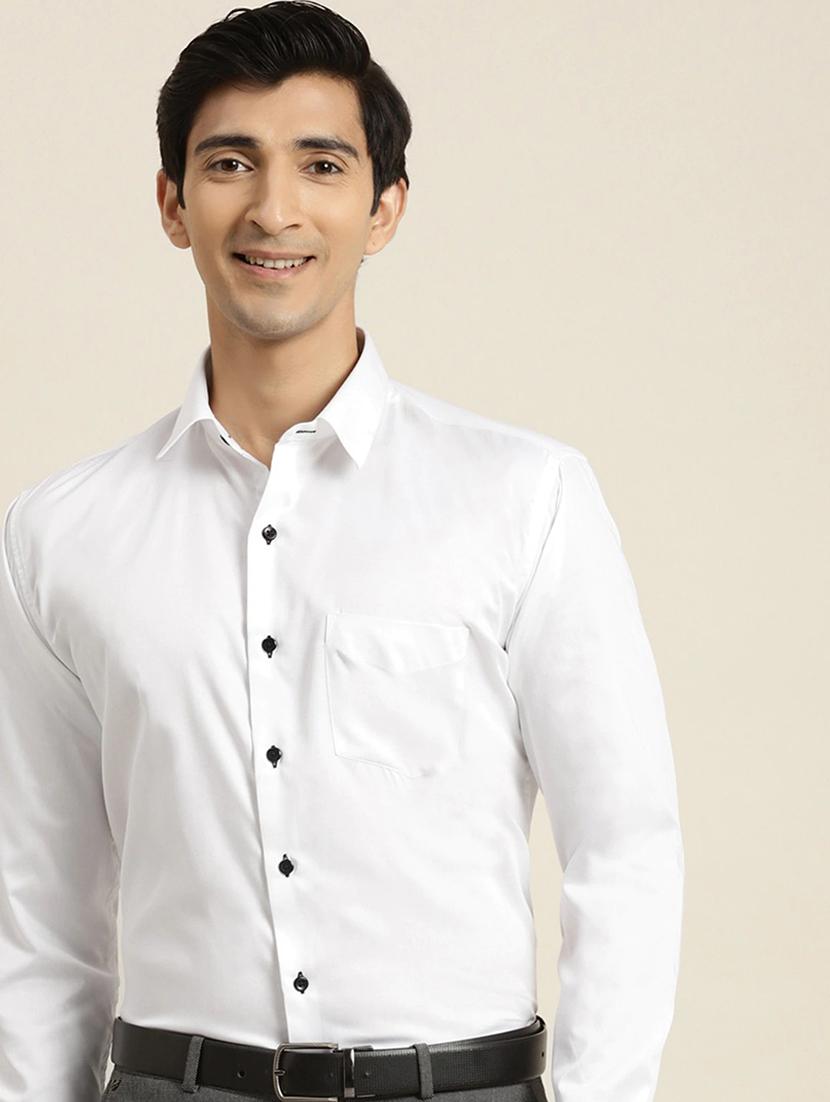 men solid collared long sleeve shirt - 22039436 -  Zoom Image - 0