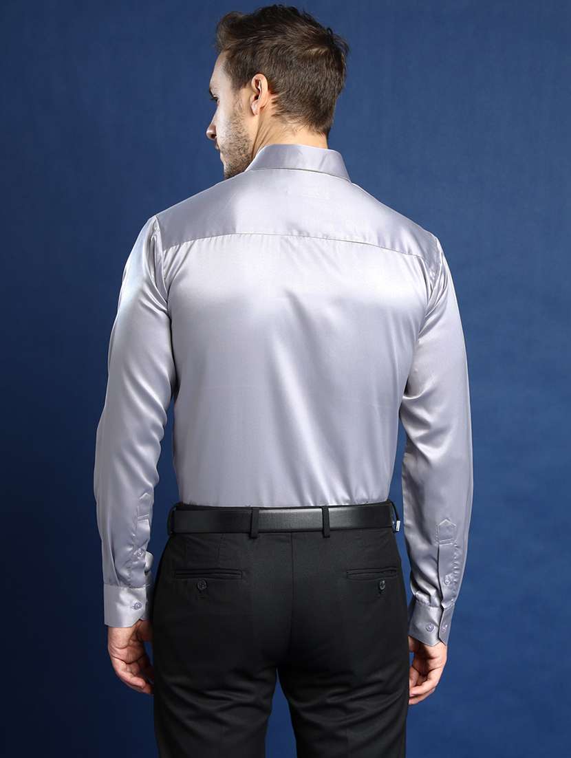 men solid collared long sleeve shirt - 22039440 -  Standard Image - 3