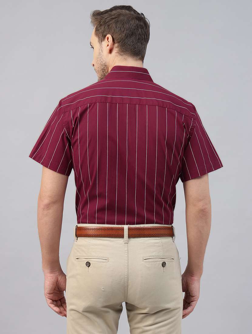 men striped collared short sleeve shirt - 22039464 -  Standard Image - 3