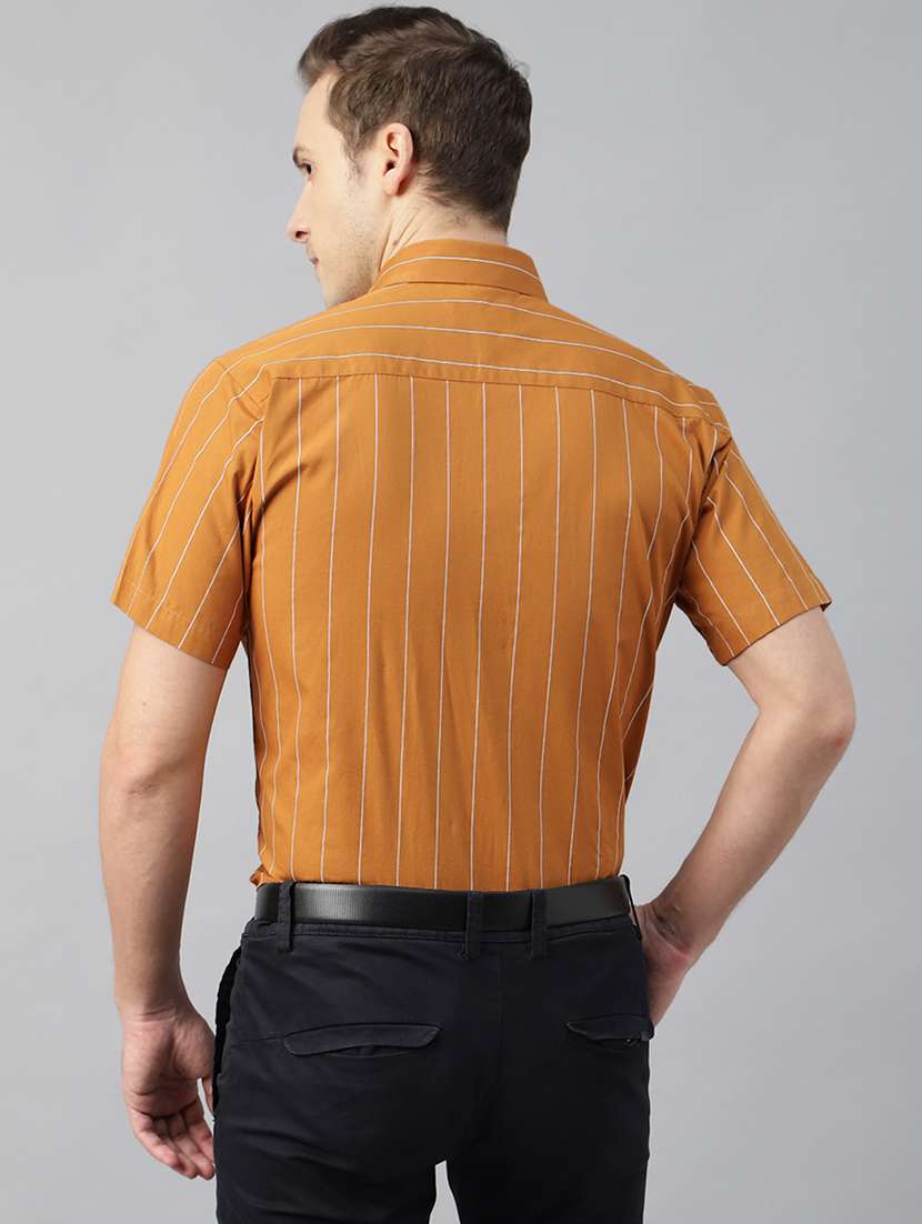men striped collared short sleeve shirt - 22039465 -  Standard Image - 3