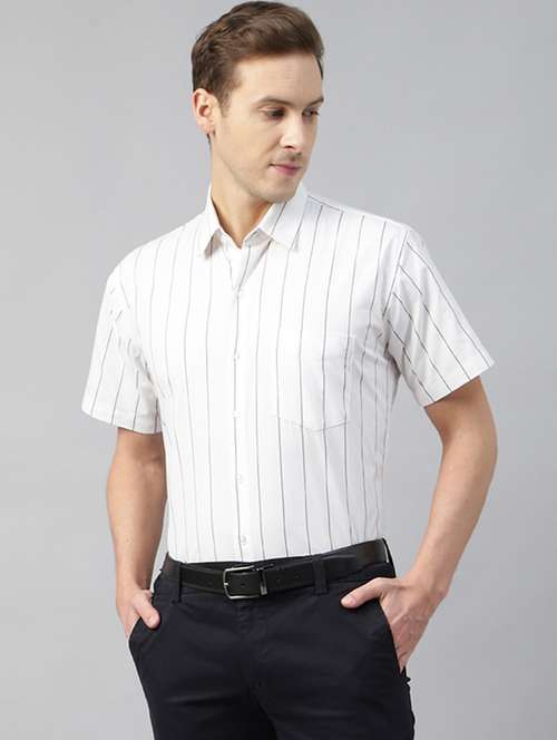 men striped collared short sleeve shirt - 22039467 -  Standard Image - 0
