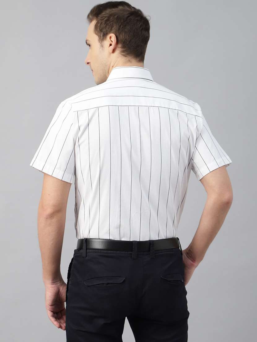 men striped collared short sleeve shirt - 22039467 - Standard Image - 3
