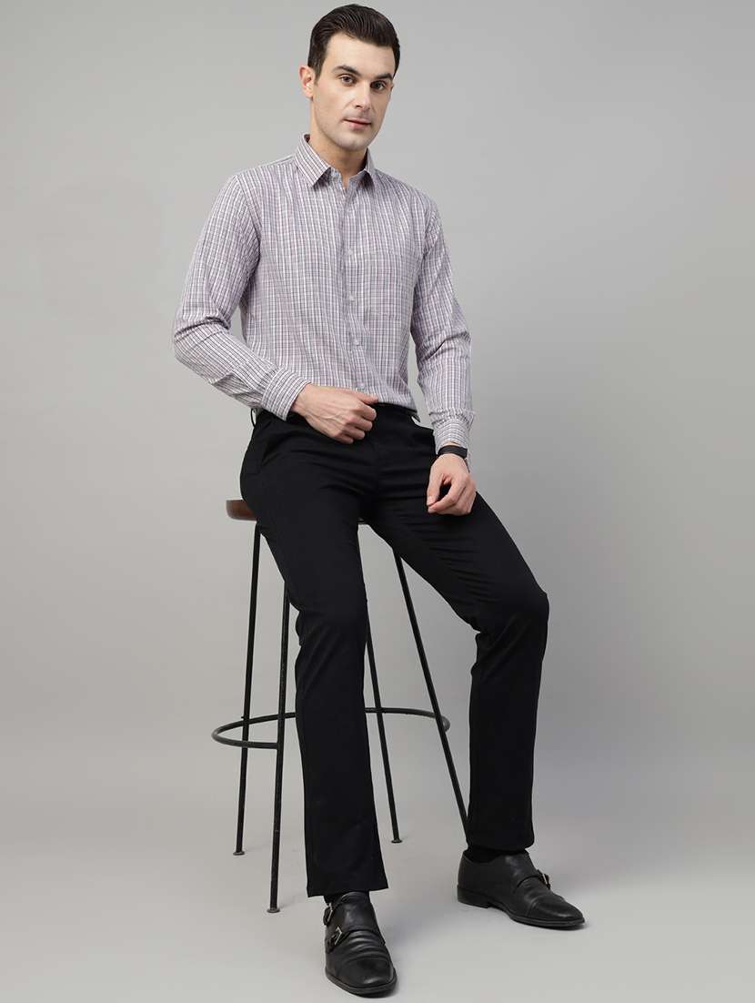 men checkered collared long sleeve shirt - 22039483 - Standard Image - 3