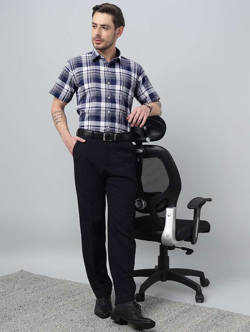 men checkered collared long sleeve shirt - 22039491 -  Standard Image - 3