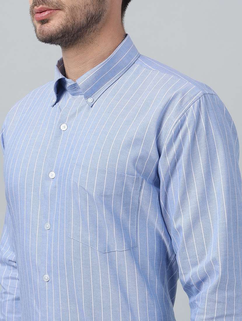 men striped collared long sleeve shirt - 22039492 - Standard Image - 3