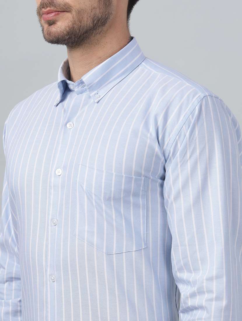 men striped collared long sleeve shirt - 22039493 -  Standard Image - 3