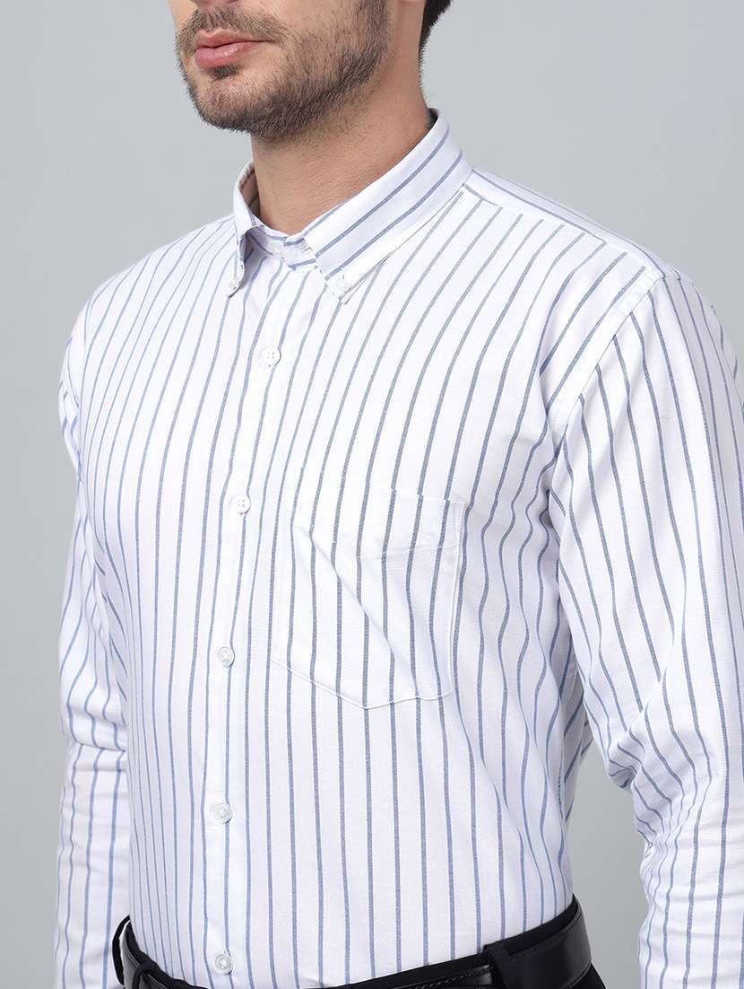 men striped collared long sleeve shirt - 22039494 -  Standard Image - 3