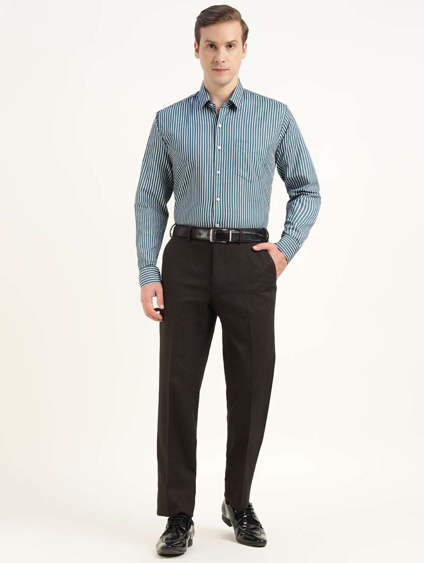 men striped collared long sleeve shirt - 22039496 -  Standard Image - 3