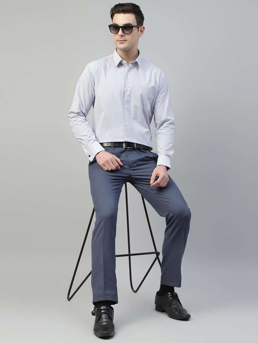 men striped collared long sleeve shirt - 22039507 -  Standard Image - 3