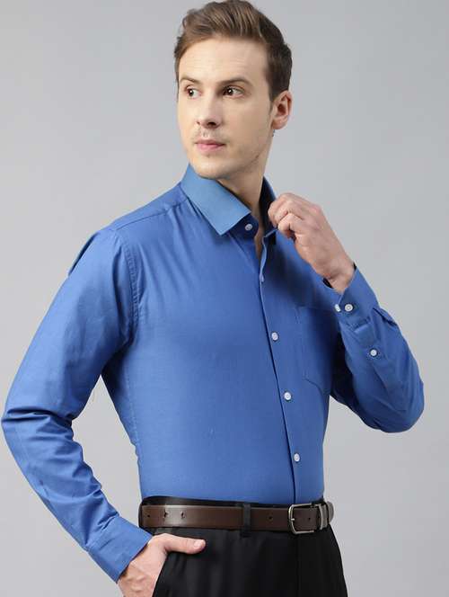 men solid collared long sleeve shirt - 22039510 -  Standard Image - 0