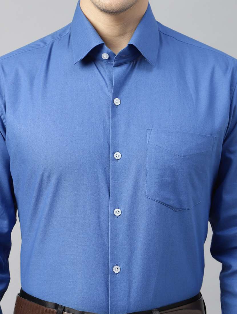 men solid collared long sleeve shirt - 22039510 -  Standard Image - 3